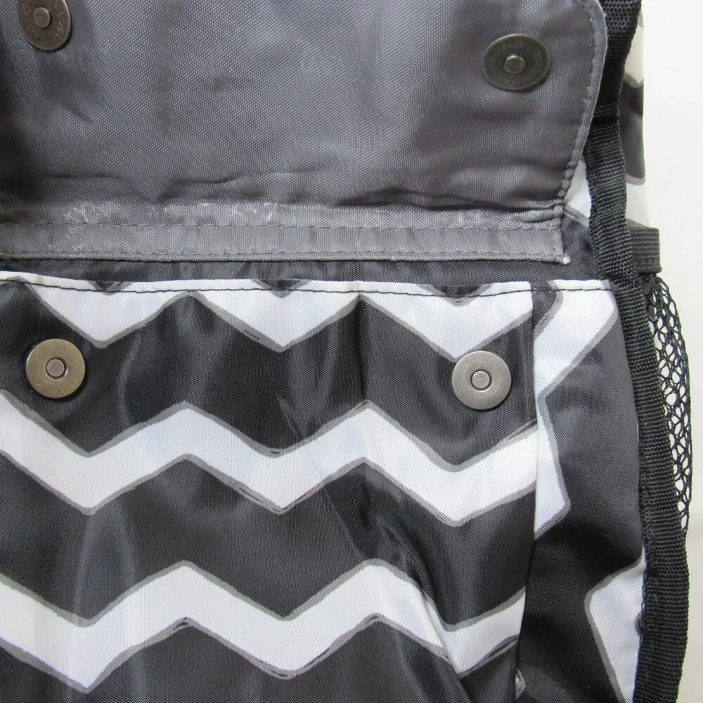Thirty One Black White Chevront Hobo Style Crossbody Bag